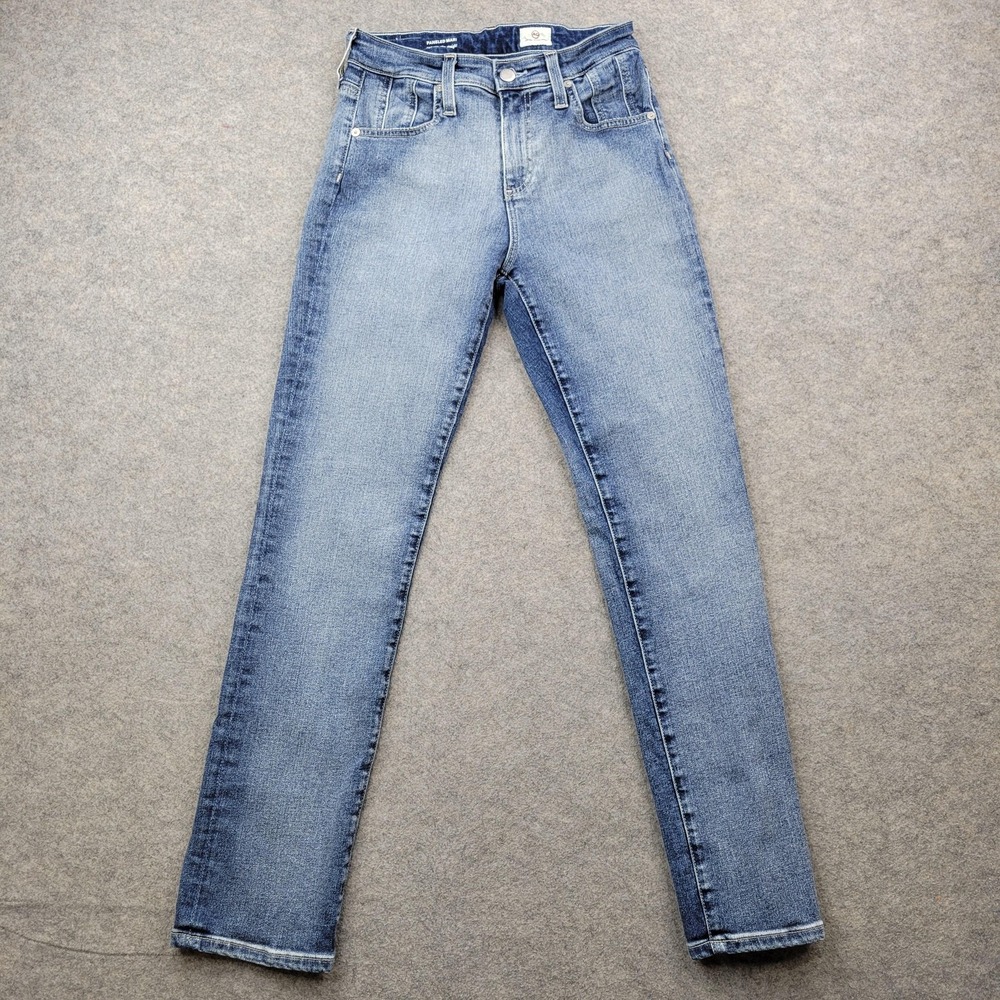 AG Adriano Goldschmied Jeans Womens 26R Blue Paneled Mari High Rise‎ Straight